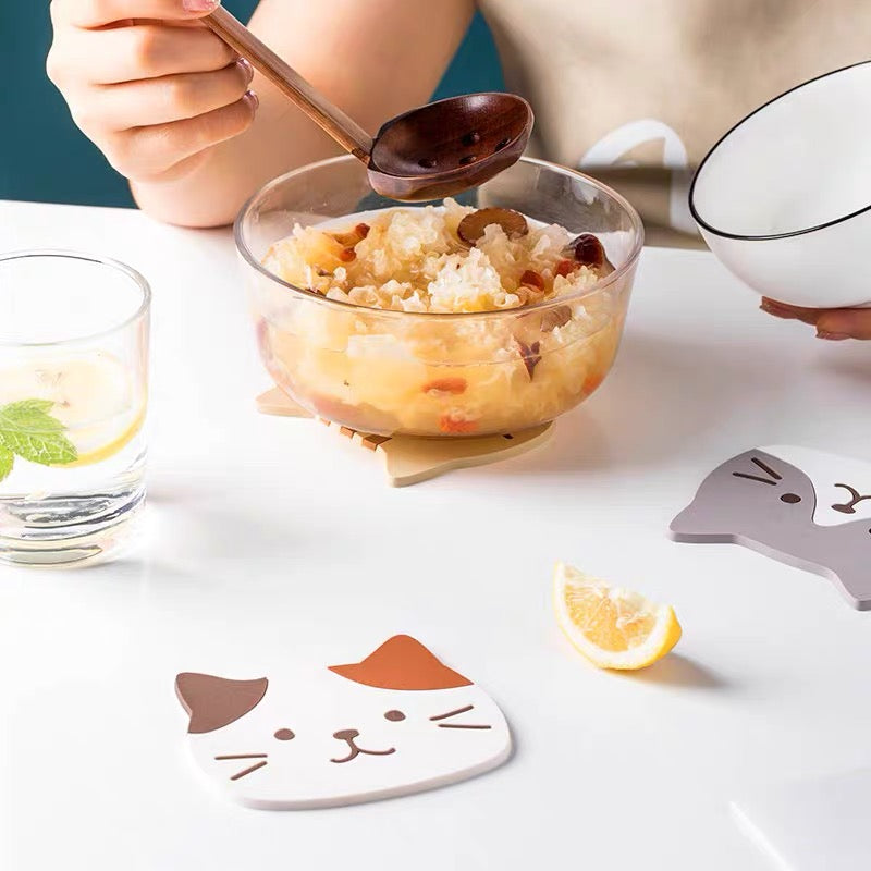 Cute Cat Shape Waterproof Anti-Slip Cup Coaster