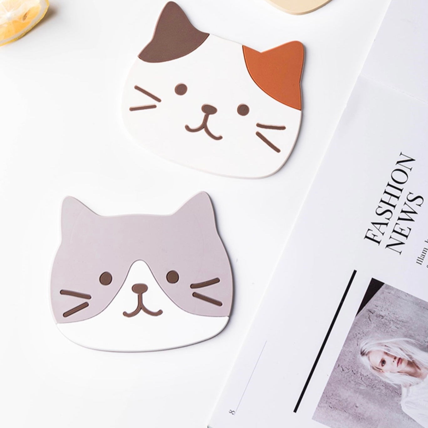 Cute Cat Shape Waterproof Anti-Slip Cup Coaster