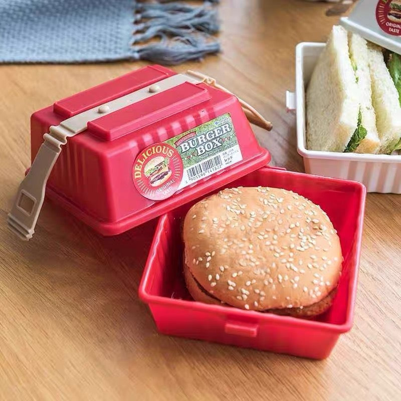 Japanese Style Square Burger Box Bento Lunch Box