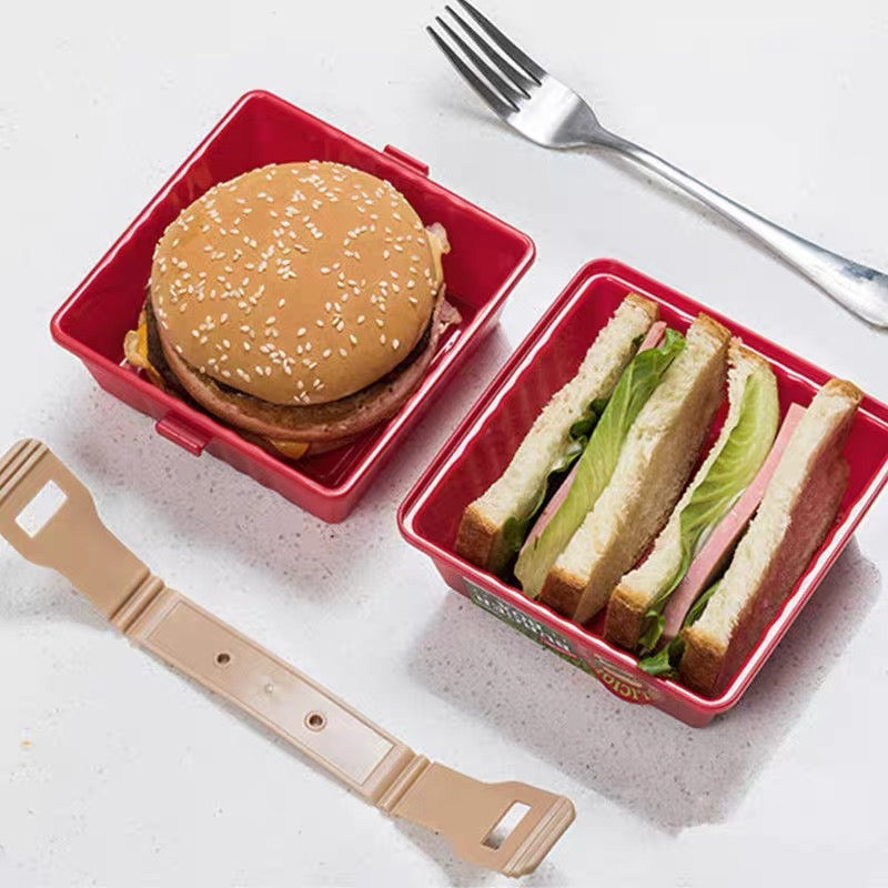 Japanese Style Square Burger Box Bento Lunch Box