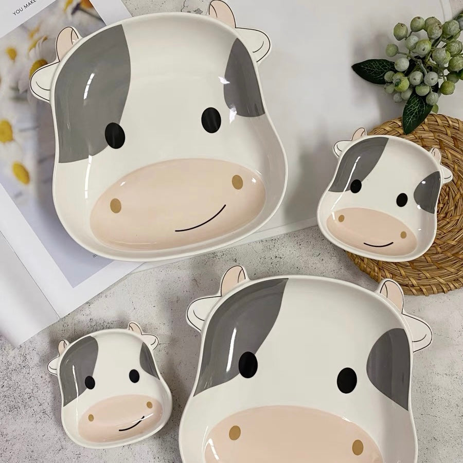 Cute Baby Cow Snack & Main Dish Plates