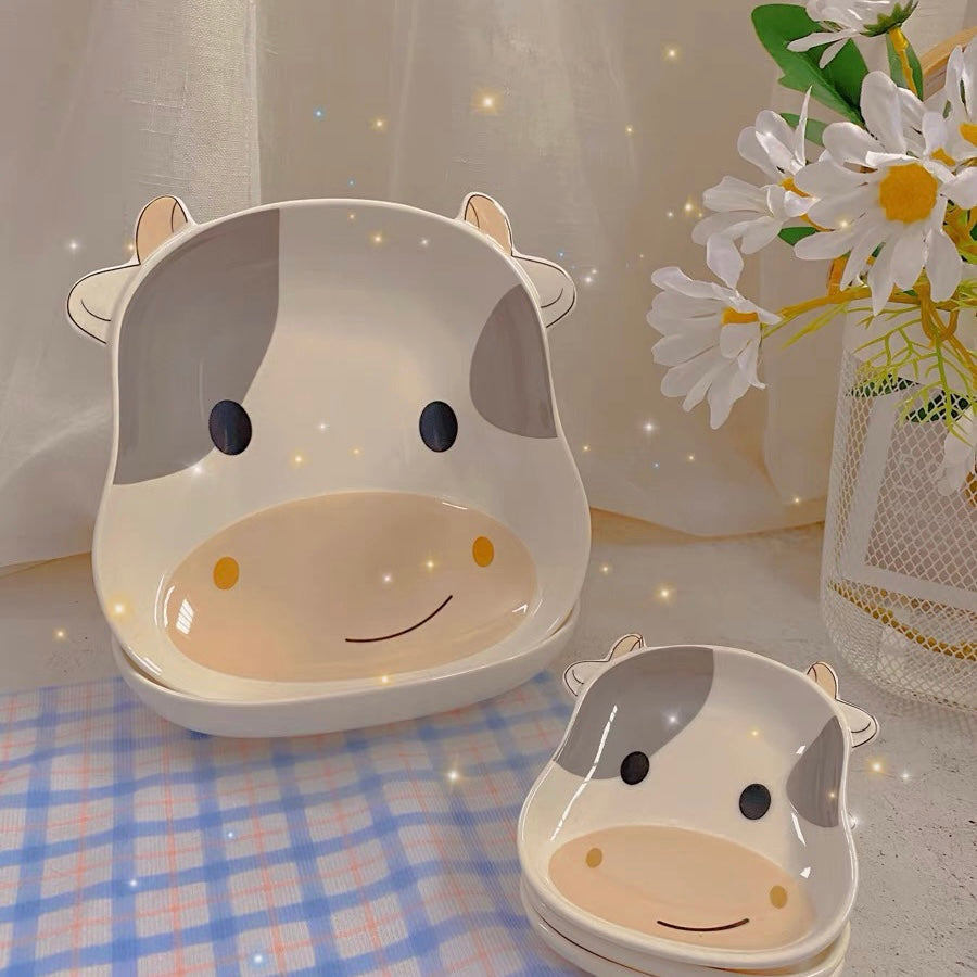 Cute Baby Cow Snack & Main Dish Plates