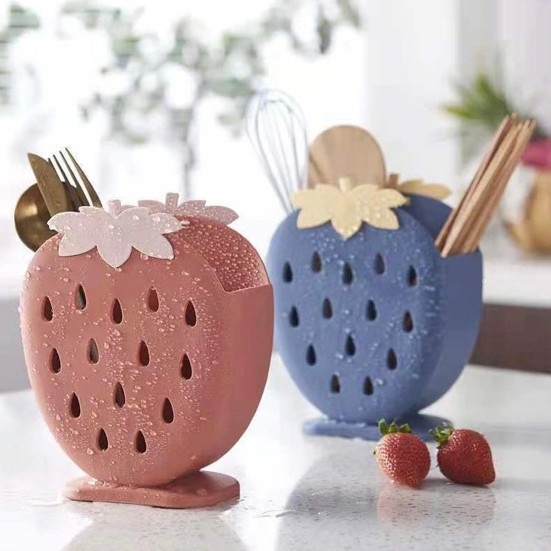 Cute Strawberry Kitchen Storage Cutlery Holder