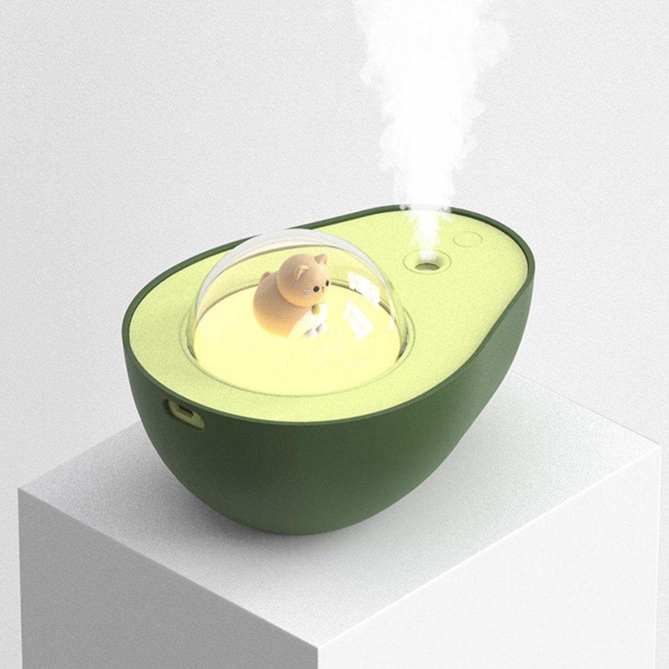 Avocado Humidifier with USB Little Kitten Bedroom Night Light