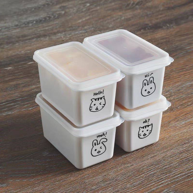 Kawaii Illustration Cartoon Plastic Sealed Storage Food Box
