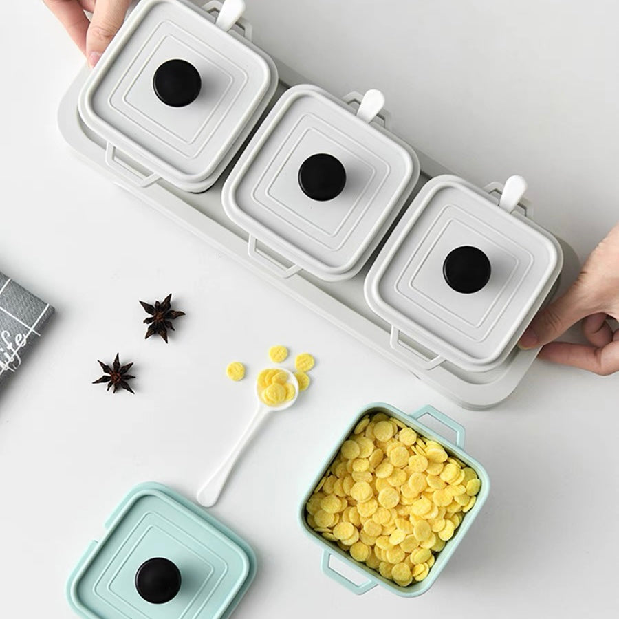 Cute Pastel Colour Condiment Seasoning Storage Container Set