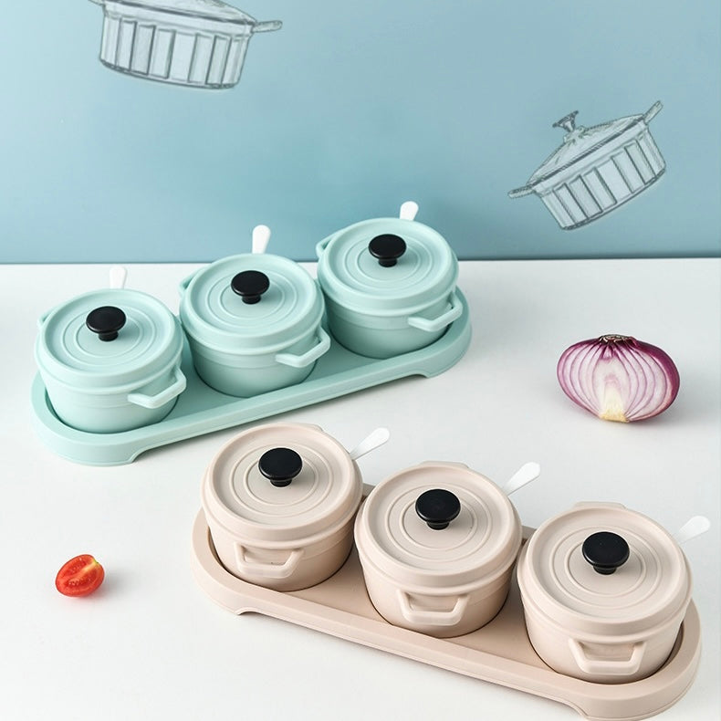 Cute Pastel Colour Condiment Seasoning Storage Container Set
