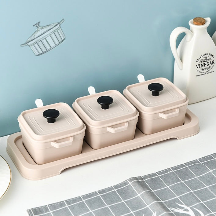 Cute Pastel Colour Condiment Seasoning Storage Container Set