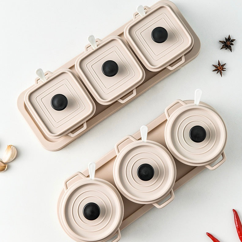 Cute Pastel Colour Condiment Seasoning Storage Container Set
