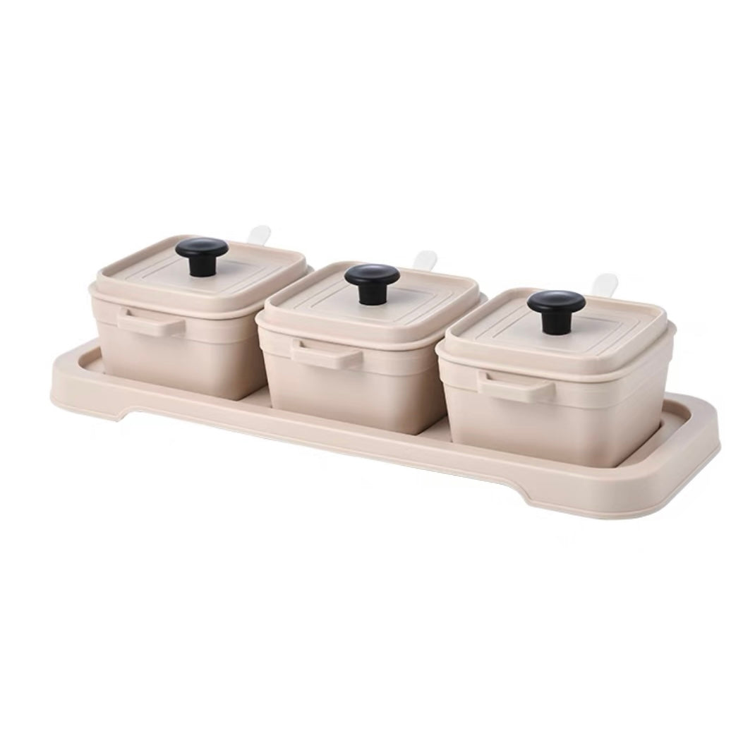 Cute Pastel Colour Condiment Seasoning Storage Container Set