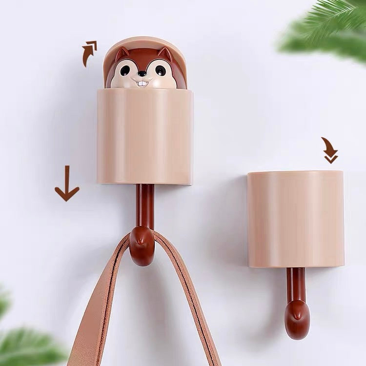 Cartoon Animal Pop-Out Squirrel Head Wall Hanger Hook
