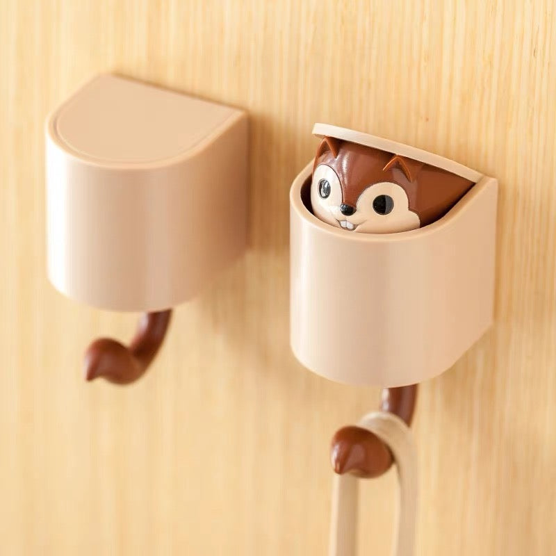 Cartoon Animal Pop-Out Squirrel Head Wall Hanger Hook