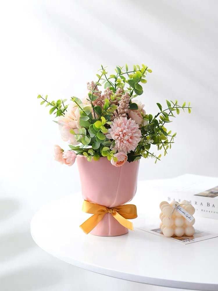 Cute Bouquet Shape Flower Ceramic Home Decor Vase
