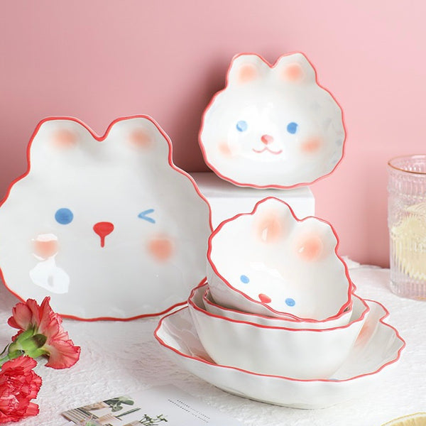 Cute Korea Style Illustration Print Pear Shape Transparent Glass Cup -  Peachymart