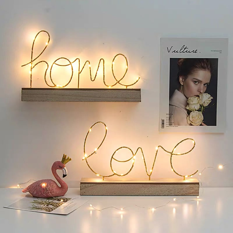 LOVE & HOME LED Display Letters Light Decoration Table Light