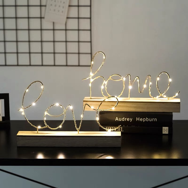 LOVE & HOME LED Display Letters Light Decoration Table Light