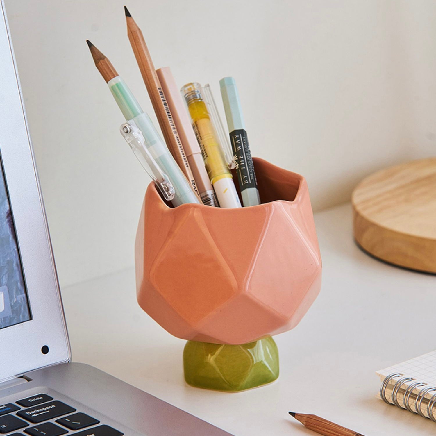 Cute Tulip Shape Ceramic Pen & Cosmetic Brush Holder