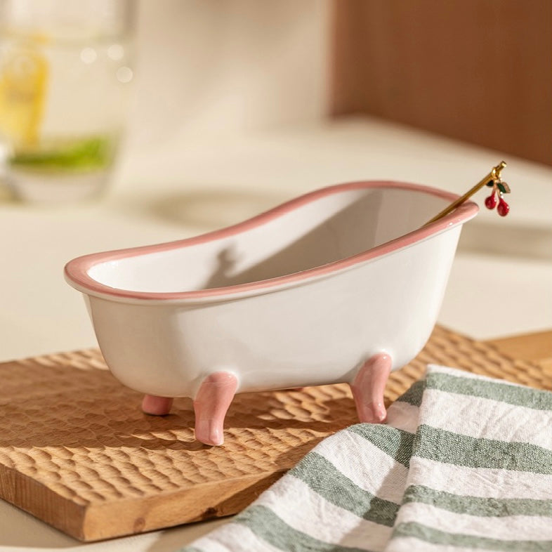 Cute Colourful Bathtub Shape Dessert & Snack Bowl