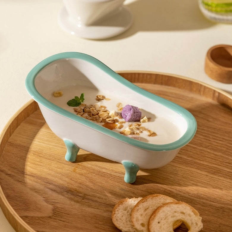 Cute Colourful Bathtub Shape Dessert & Snack Bowl