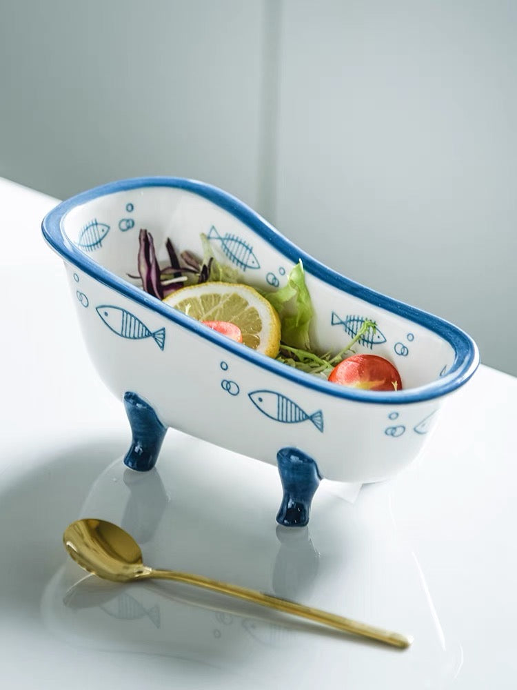 Cute Colourful Bathtub Shape Dessert & Snack Bowl