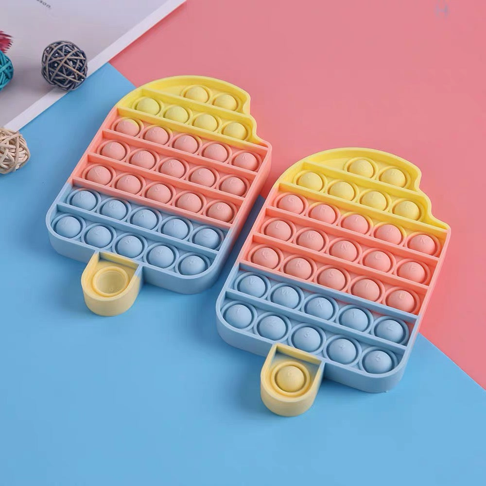 Cute Pastel Colour Popsicle Cupcake Stress Relief Fidget Push Bubble Popping Toy