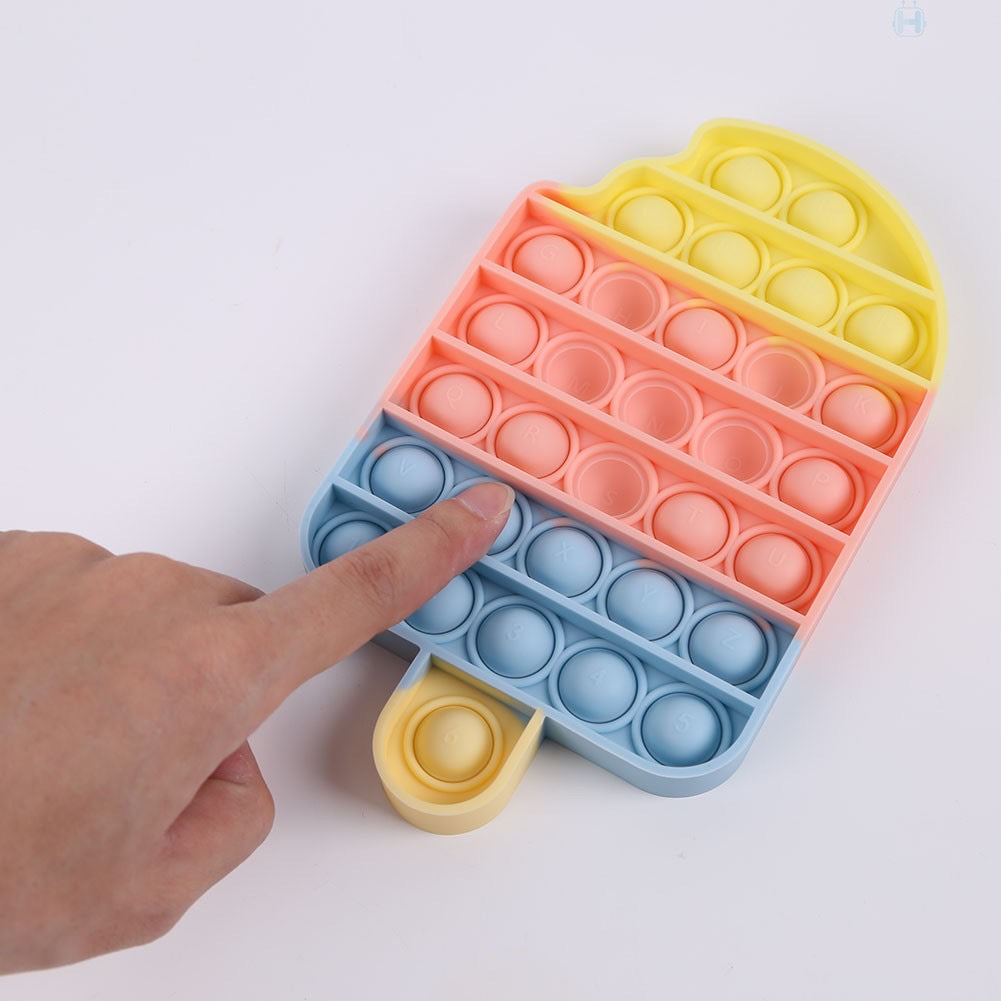 Cute Pastel Colour Popsicle Cupcake Stress Relief Fidget Push Bubble Popping Toy