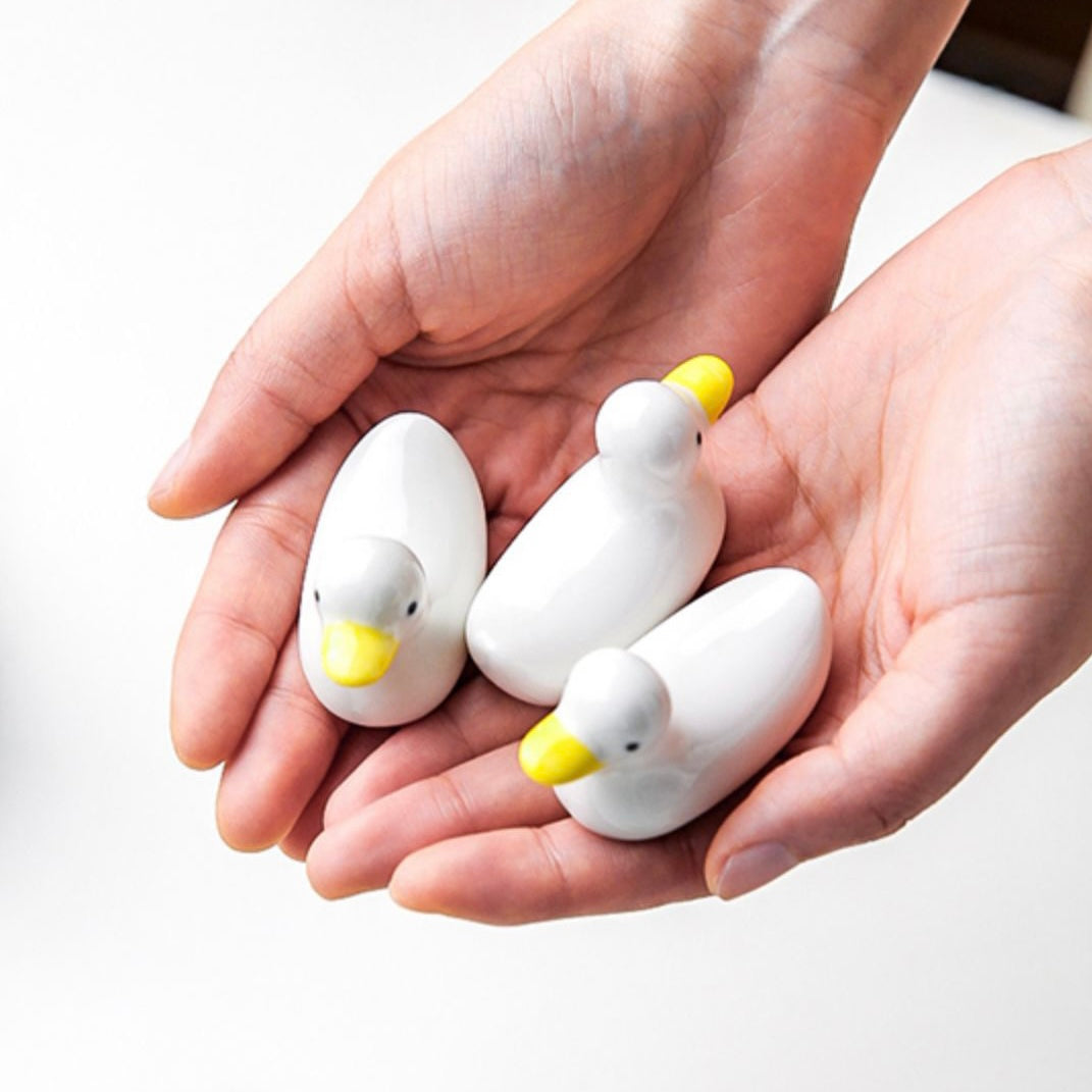 Cute Japanese Style Duck Family Ceramic Chopstick Pillow Decor Holder