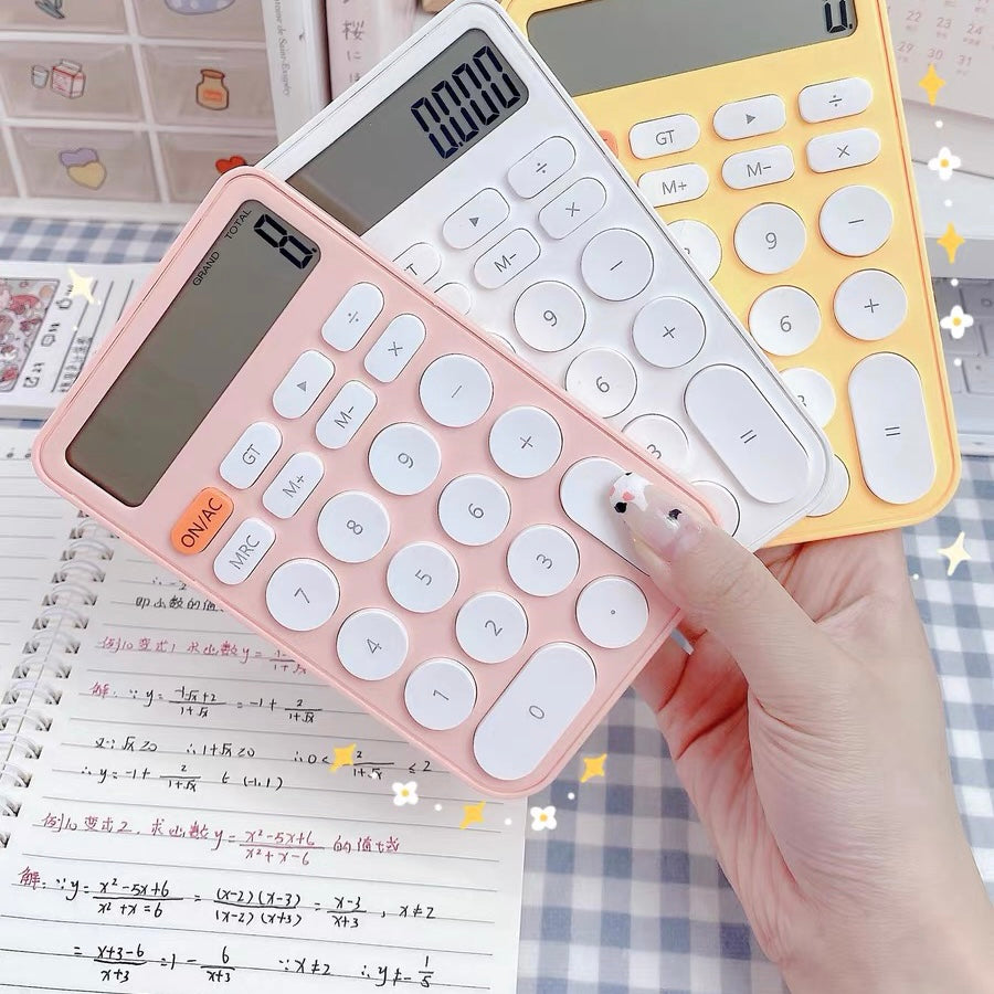 Cute Pastel Candy Color Hand Size Mini Calculator