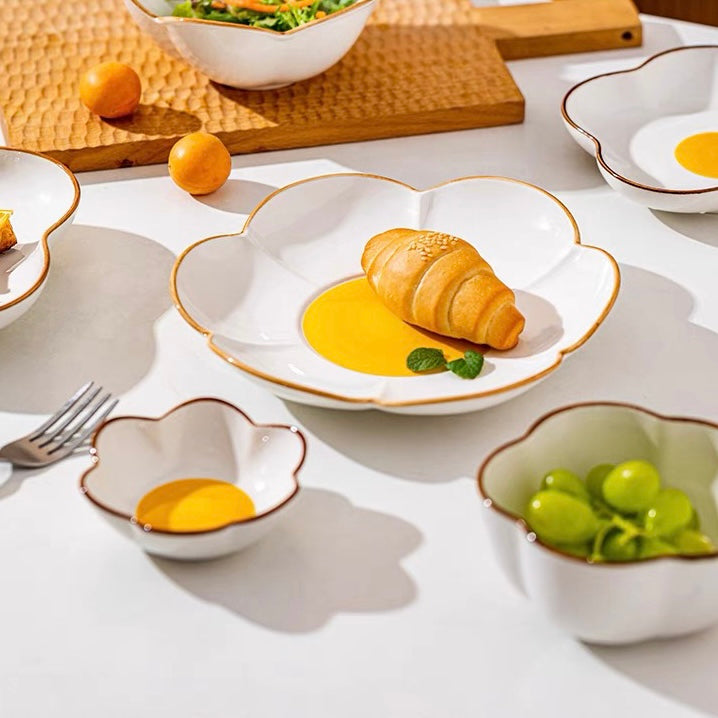 Cute Sunshine Fried Egg Ceramic Bowl & Plate Set
