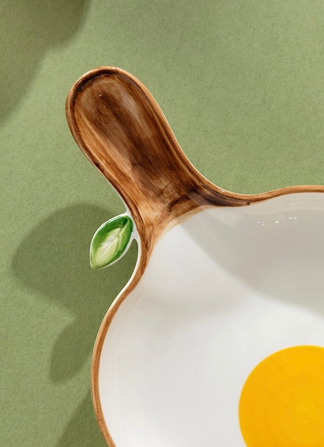 Cute Sunshine Fried Egg Ceramic Bowl & Plate Set