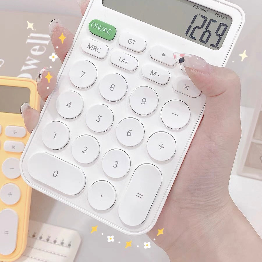 Cute Pastel Candy Color Hand Size Mini Calculator