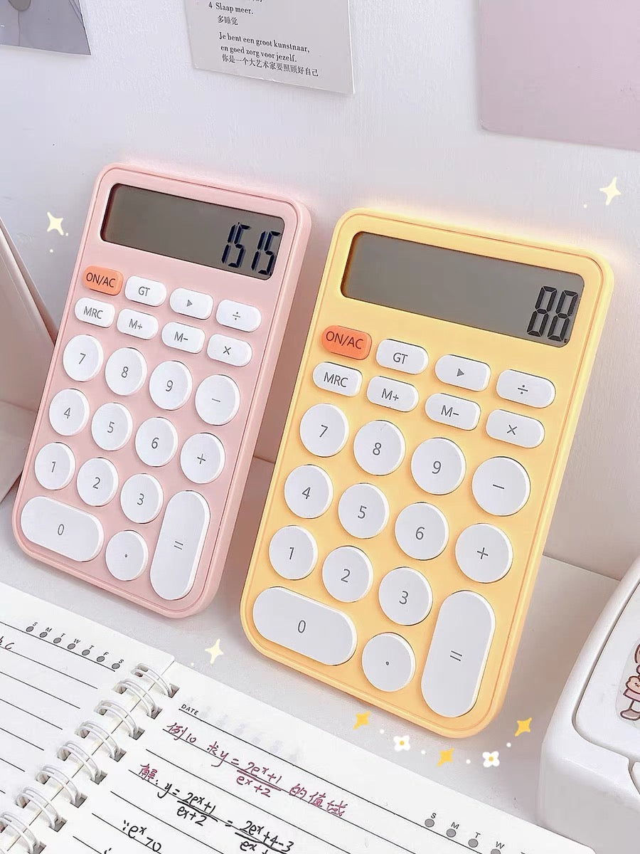 Cute Pastel Candy Color Hand Size Mini Calculator