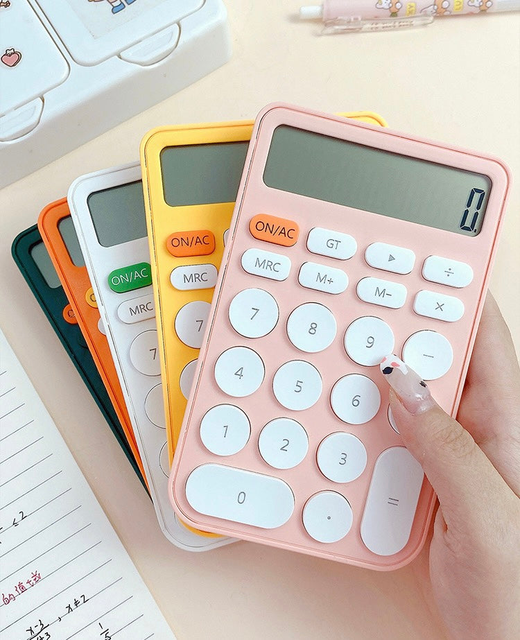 Cute Pastel Candy Color Hand Size Mini Calculator