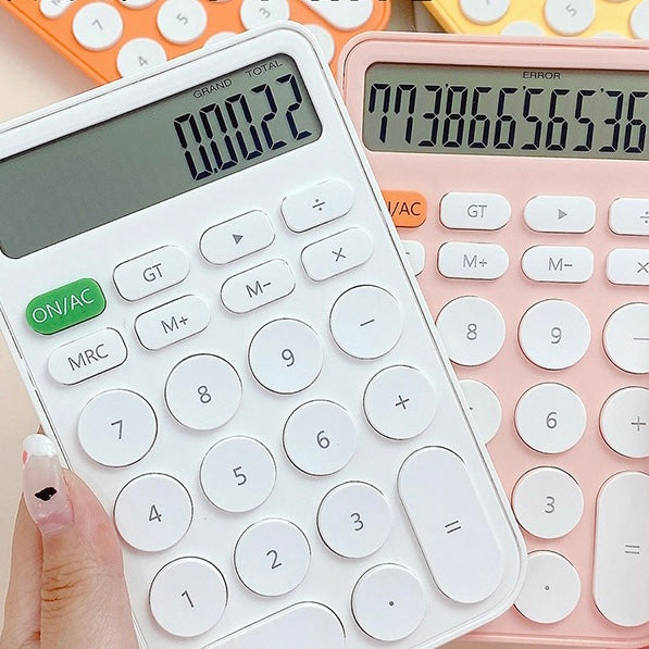 Cute Pastel Candy Color Hand Size Mini Calculator