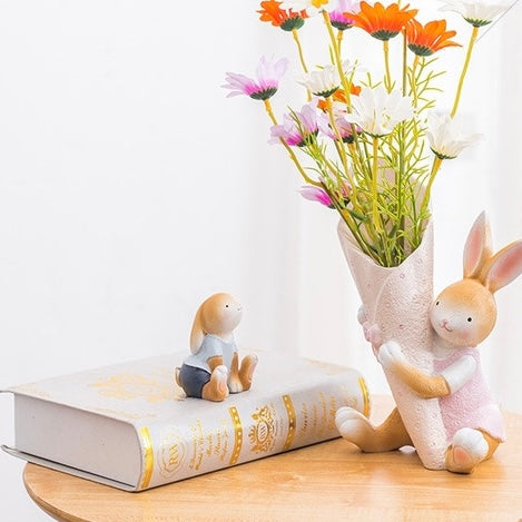 Kawaii Blushing Bunny Rabbit Home Decor Vase
