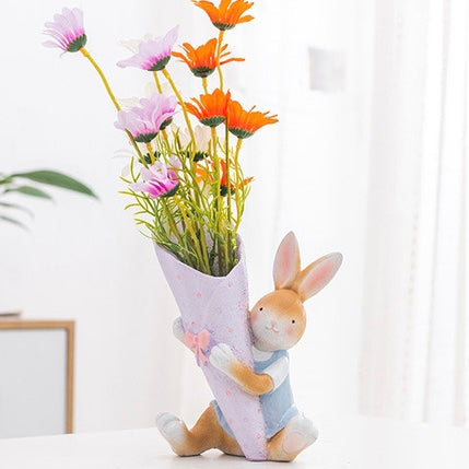 Kawaii Blushing Bunny Rabbit Home Decor Vase
