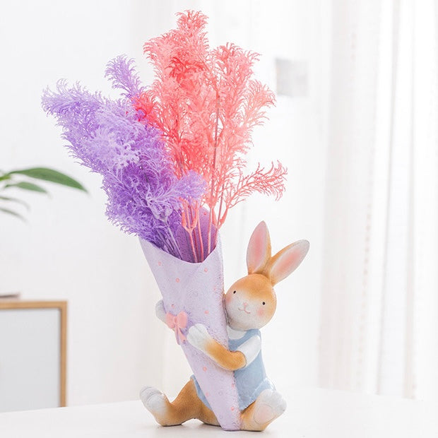Kawaii Blushing Bunny Rabbit Home Decor Vase
