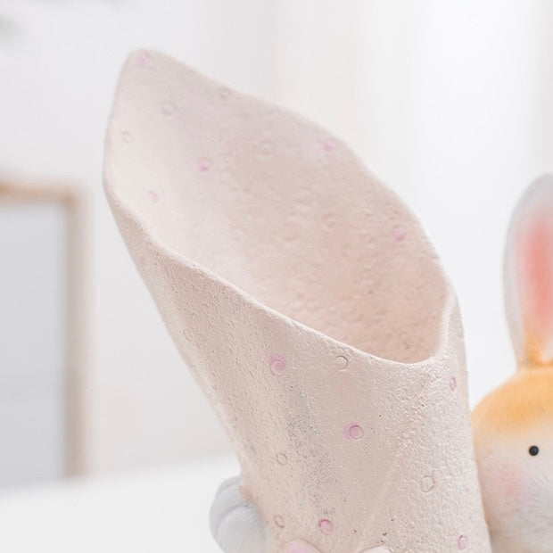 Kawaii Blushing Bunny Rabbit Home Decor Vase