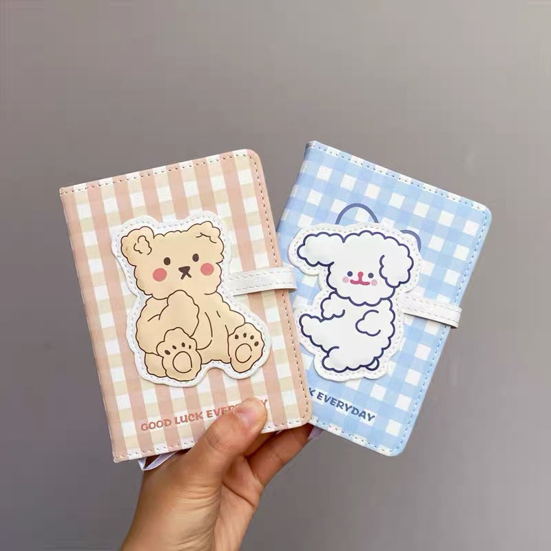 Cute Kawaii Bear & Bunny Leather Flap Journal Diary Planner Notebook