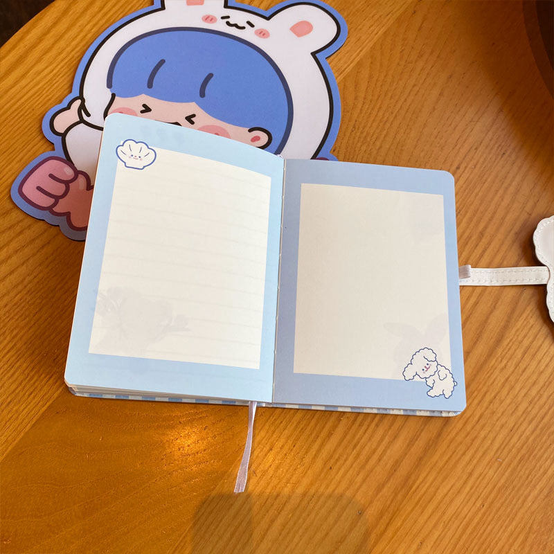 Cute Kawaii Bear & Bunny Leather Flap Journal Diary Planner Notebook