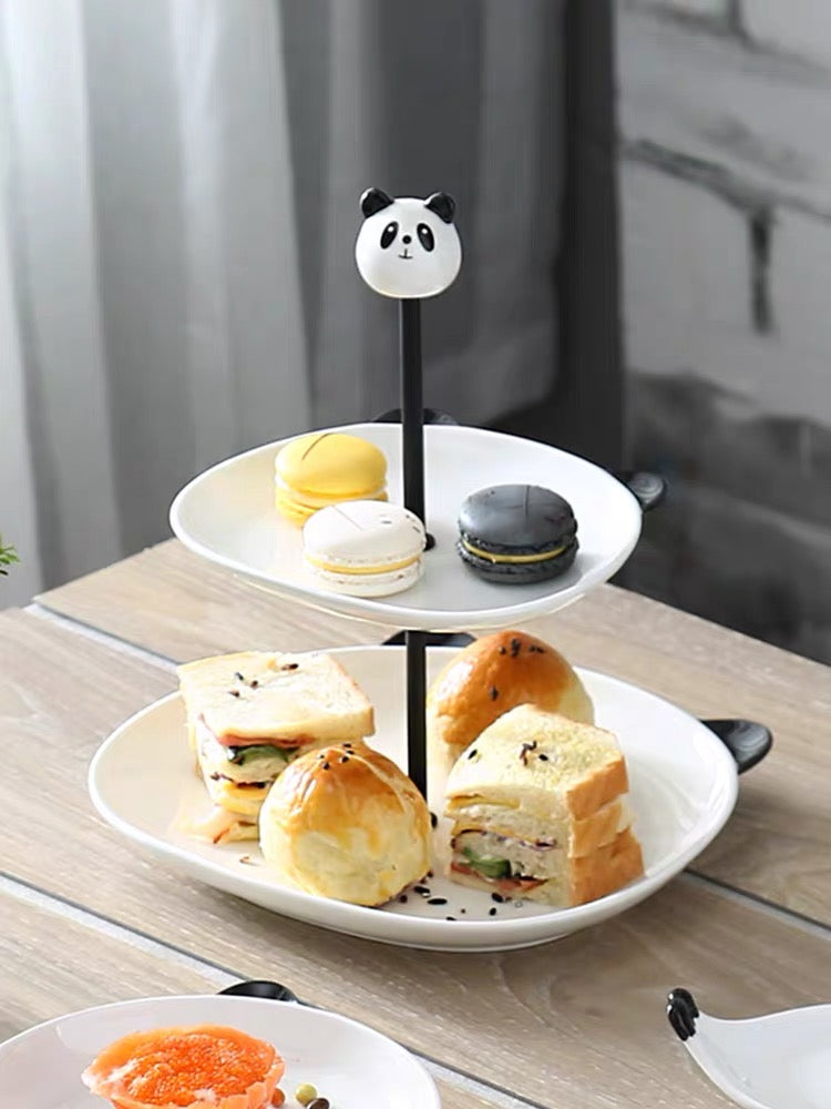 Cute Animal Style Afternoon Tea Multi-Layer Display Stand