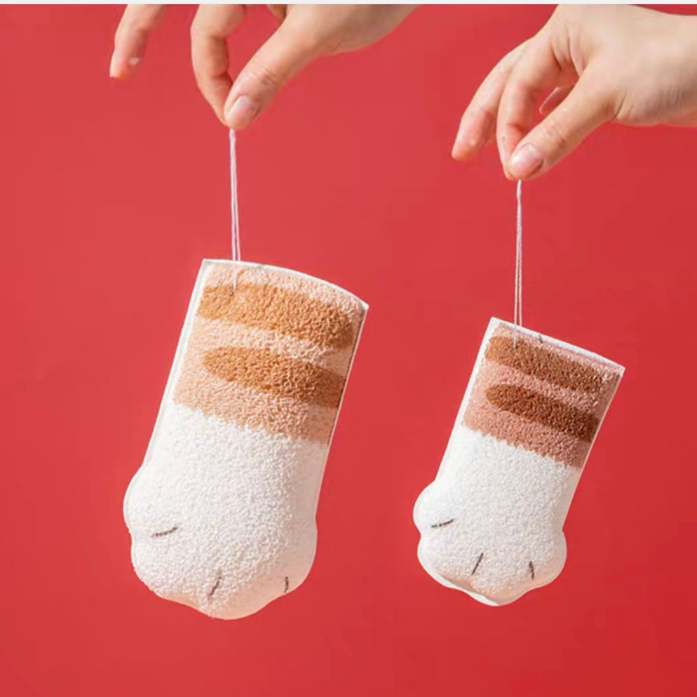 Cat Paw Exfoliating Shower Batch Scrub Sponge