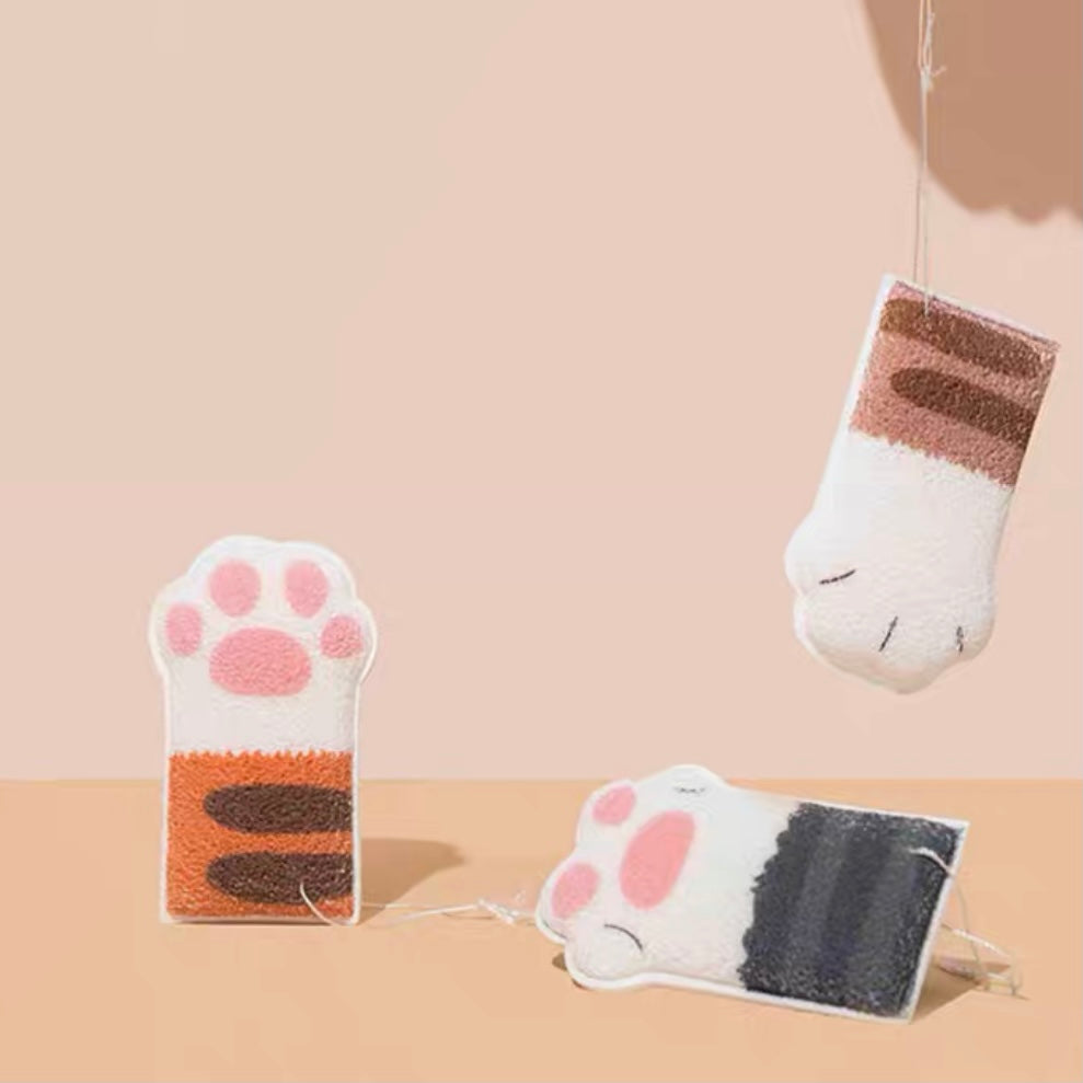 Cat Paw Exfoliating Shower Batch Scrub Sponge