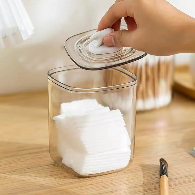 Cute Animals Transparent Cotton Swabs Facial Wipe Storage Box