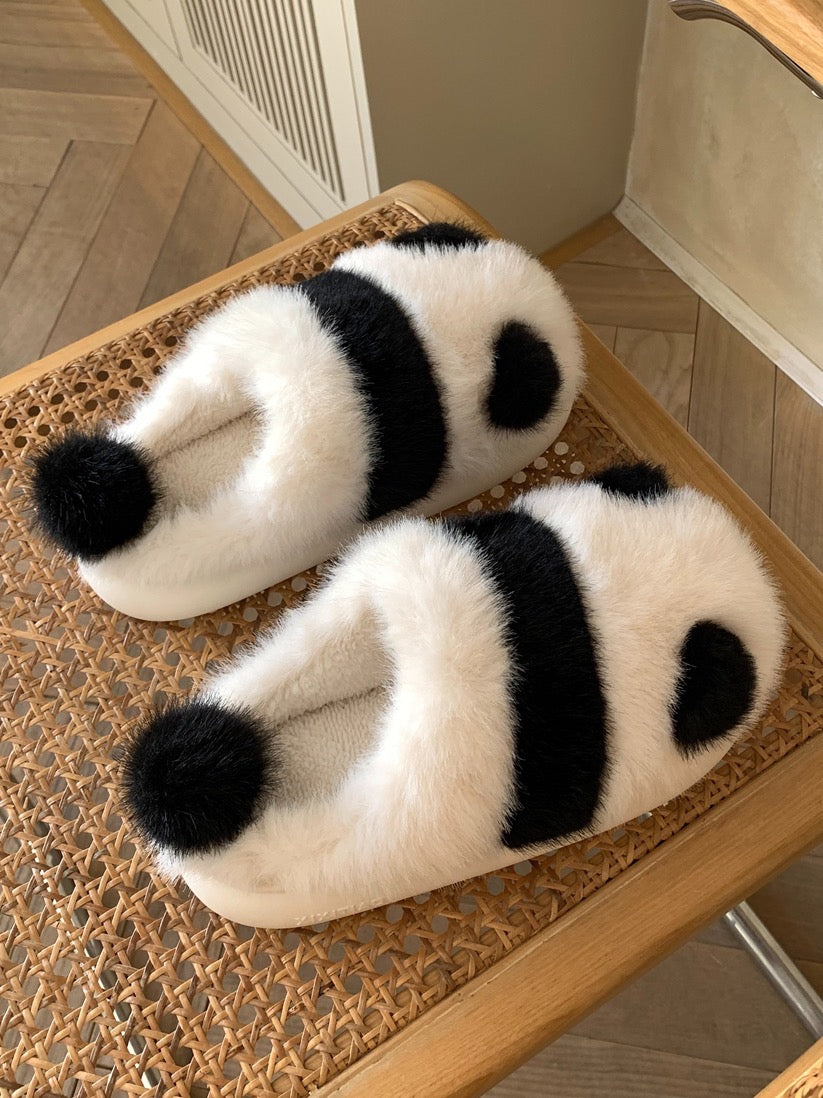 Cute Fluffy Panda Soft Winter Home Slippers