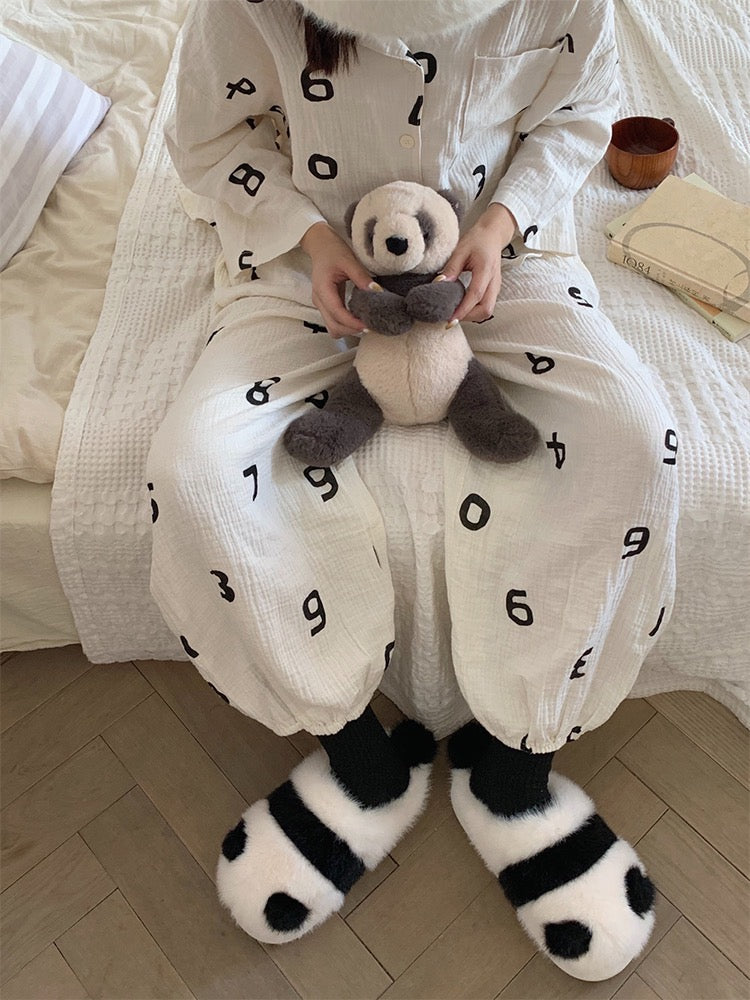 Cute Fluffy Panda Soft Winter Home Slippers