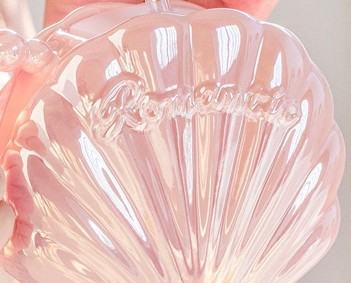 Cute Dreamy Mermaid Shell Pearl Ceramic Cup with Straw
