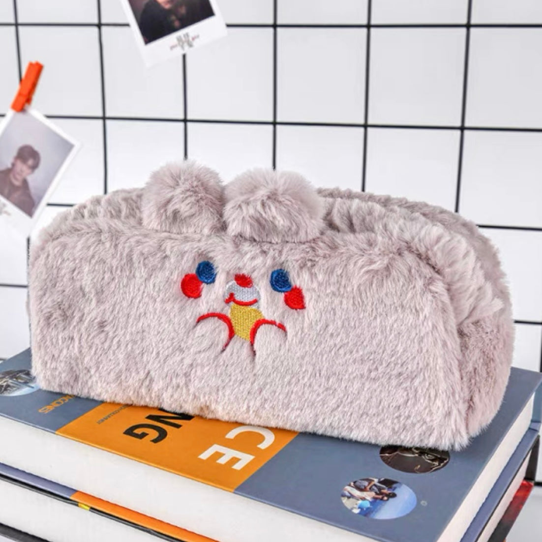 Cute Kawaii Korean Style Fluffy Eating Animal Pencil Case