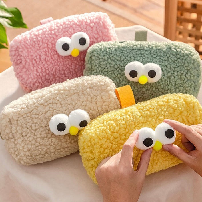 Cute Fluffy Mr Eye Ball Big Size Pencil Case