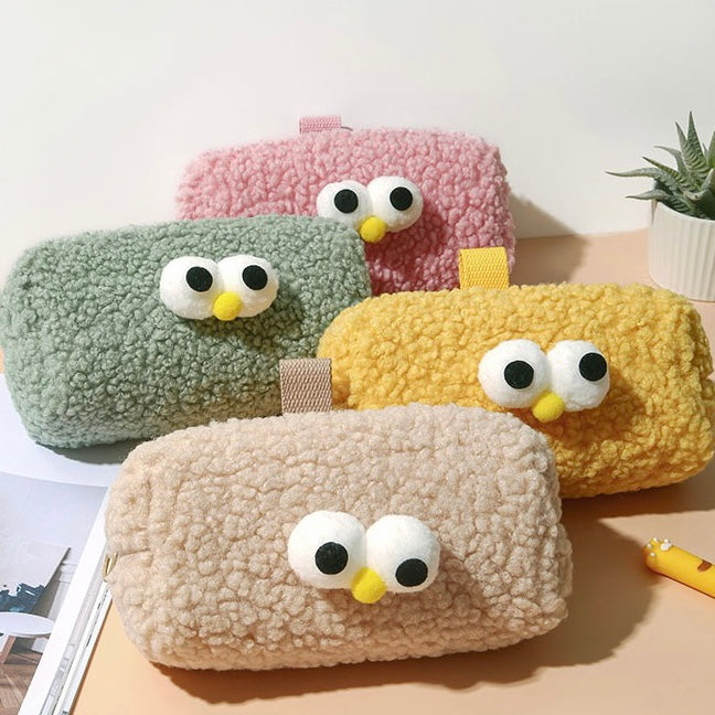 Cute Fluffy Mr Eye Ball Big Size Pencil Case